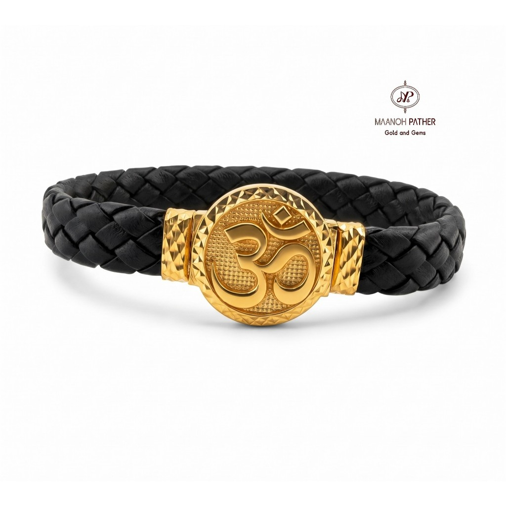 7.78GM-916 GOLD BRACELET-916 SANSKRIT OM BRACELET-916 BRACELET-916 SANSKRIT OM RANTAI TANGAN-916 GOLD-MAANOH PATHER