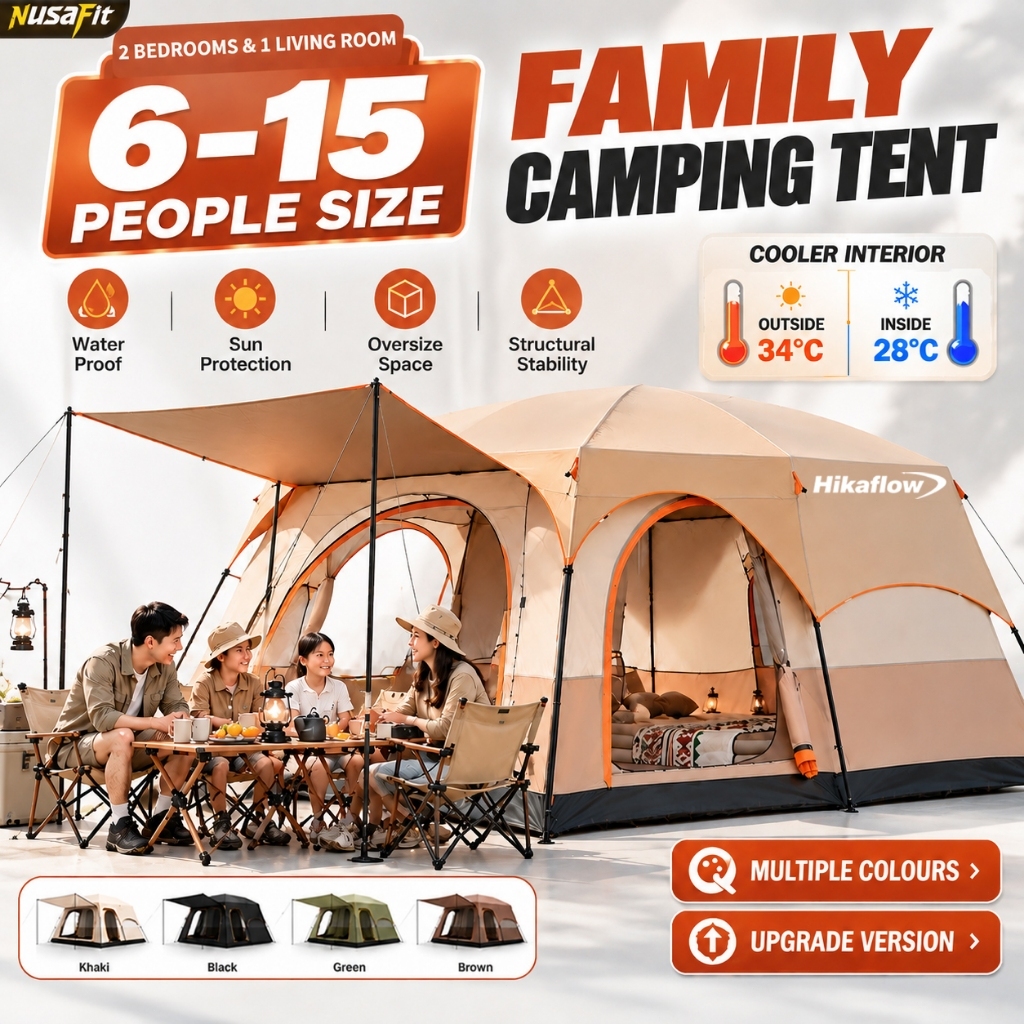 Khemah Genuine khemah unta Camel Tent 6-15 person large beser khemah Camping Portable Family Tents Outdoor Hiking