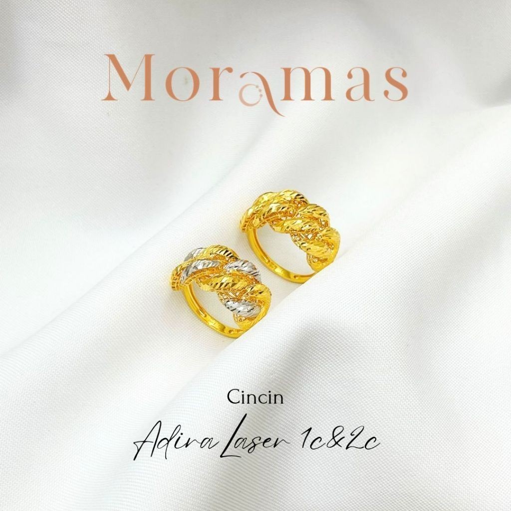Moramas Fashion Adira 1.2cm Ring 916 Gold/ Cincin Adira Fesyen 1.2cm Emas 916/ 时尚戒子916金