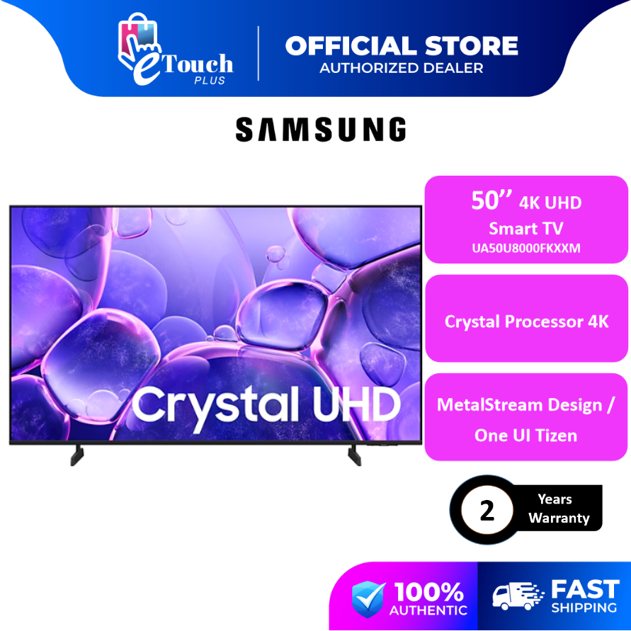 Samsung 50" l 50 Inch 4K Crystal UHD Smart TV UA50DU7000KXXM / UA50U8000FKXXM Television Televisyen 电视机 Compatible PS5
