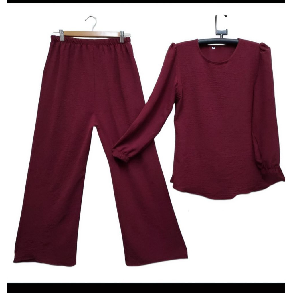 Baju Mawar set Muslimah faishon by minahil designer iron less Dan murah S/3XL