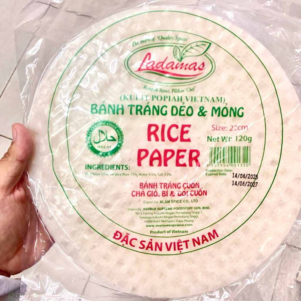 RICE PAPER 120g (22cm) | Kulit Popia Vietnam Roll Ready Stock Halal