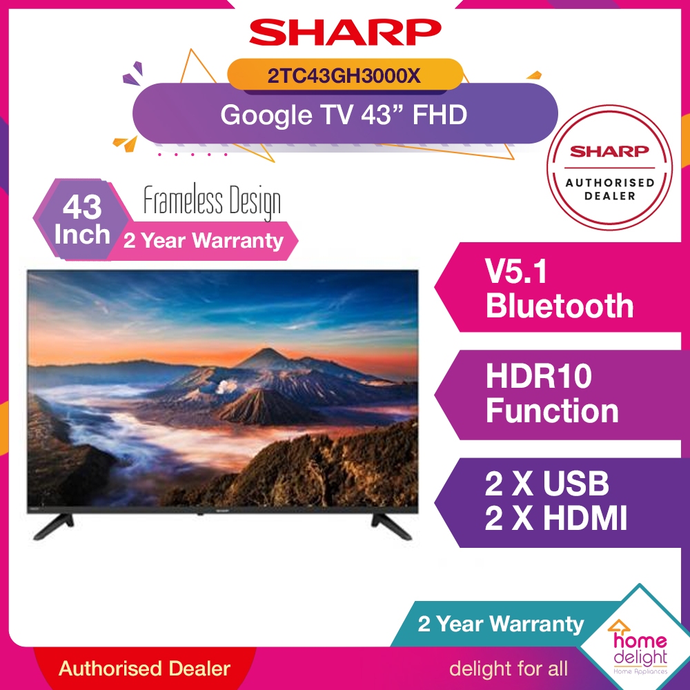Sharp 43 Inch Google TV FHD 42" 2TC42FG1X / 43" 2TC43GH3000X