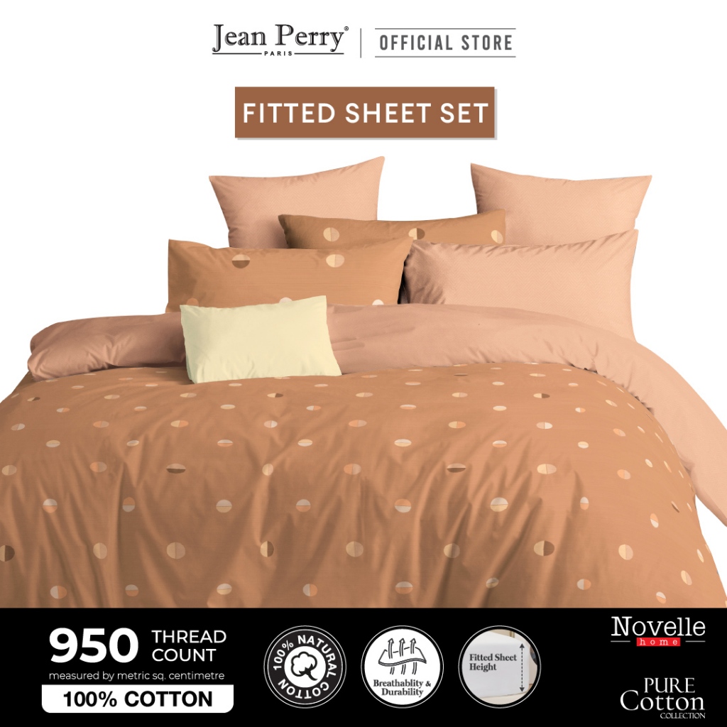 Novelle Pure Cotton Fitted Bedsheet Set (w/o Comforter or Quilt Cover) - Super Single/Queen/King 950TC