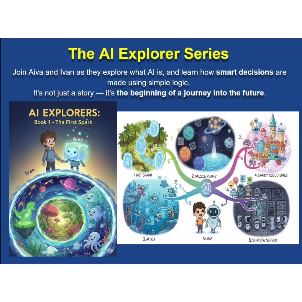 [eBook] AI Explorers Series: Book 1 – The First Spark | Learn AI for Kids | Badge Reward + Printable Activities 儿童人工智能启蒙