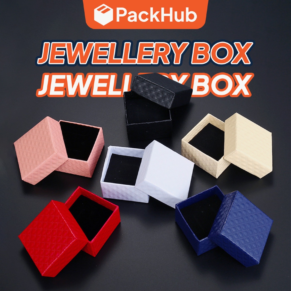 Kotak Barang Kemas Jewellery Box PU Leather Diamond Texture Hadiah Organizer Anting Cincin Kalung