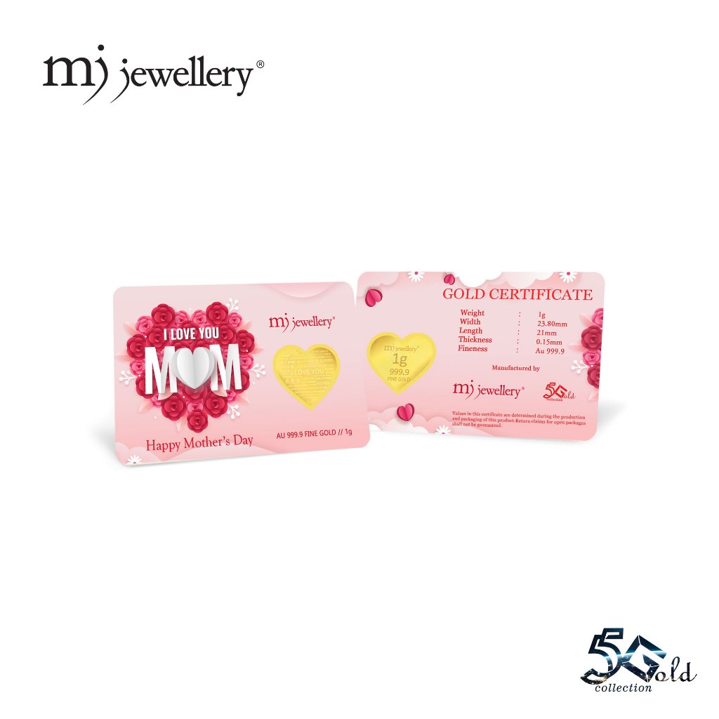 MJ Jewellery 5G Gold Collection 999.9/24K Happy Mother's Day Gold Bar F16&hellip;