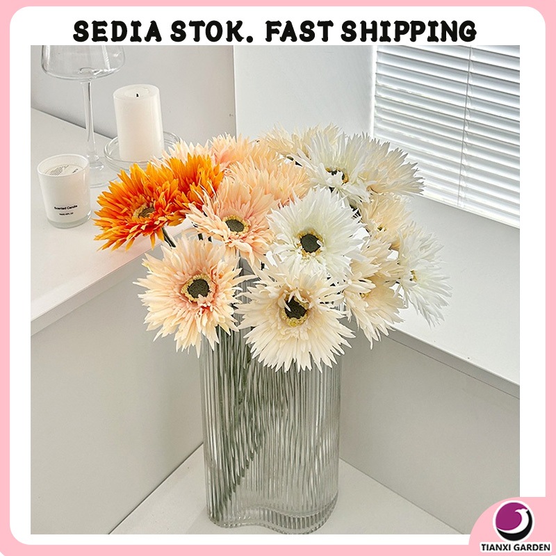 INS-Style Artificial Flowers – African & French Daisy, Hiasan Rumah Ringan & Simple