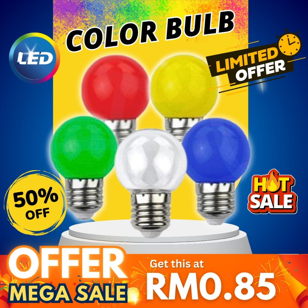 3W E27 G45 LED Color Bulb Incandescent Filament Colour Ping Pong Bulb Lamp Bulb Lampu Mentol For Decorative Lighting