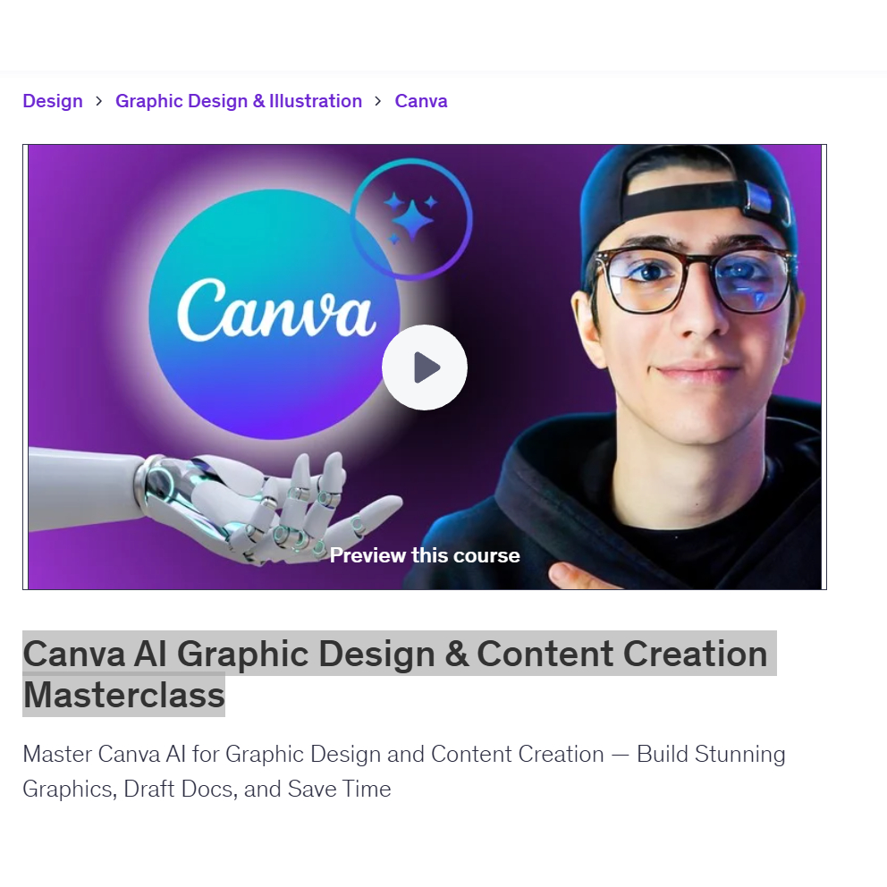 Canva Video Course-Canva AI Graphic Design & Content Creation Masterclass | Learn Canva 2025 | Canva Ai