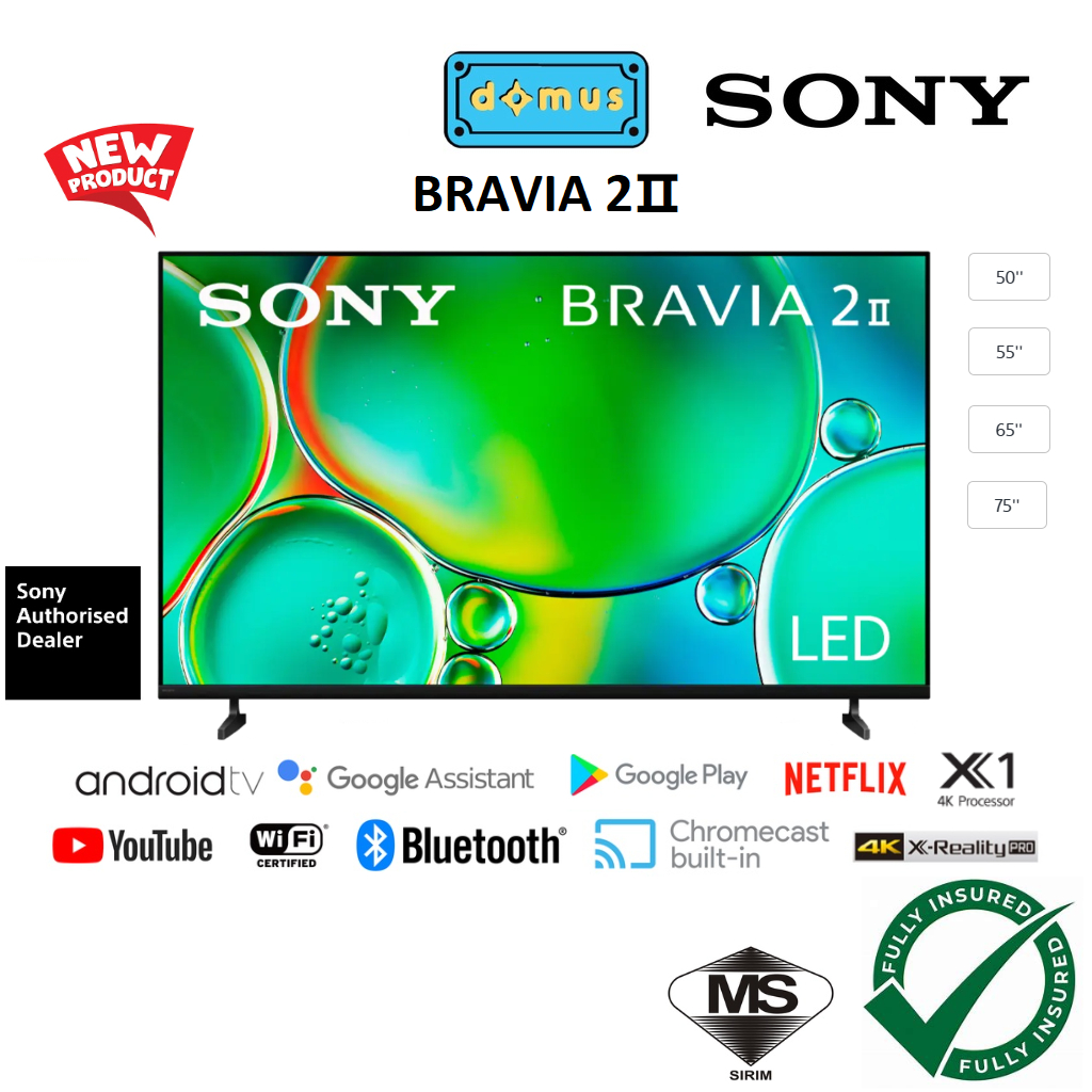 2025 NEW Sony BRAVIA 2 II 50/55/65/75 class 4K HDR LED Google TV K-50S20M2 K-55S20M2 K-65S20M2 K-75S20M2
