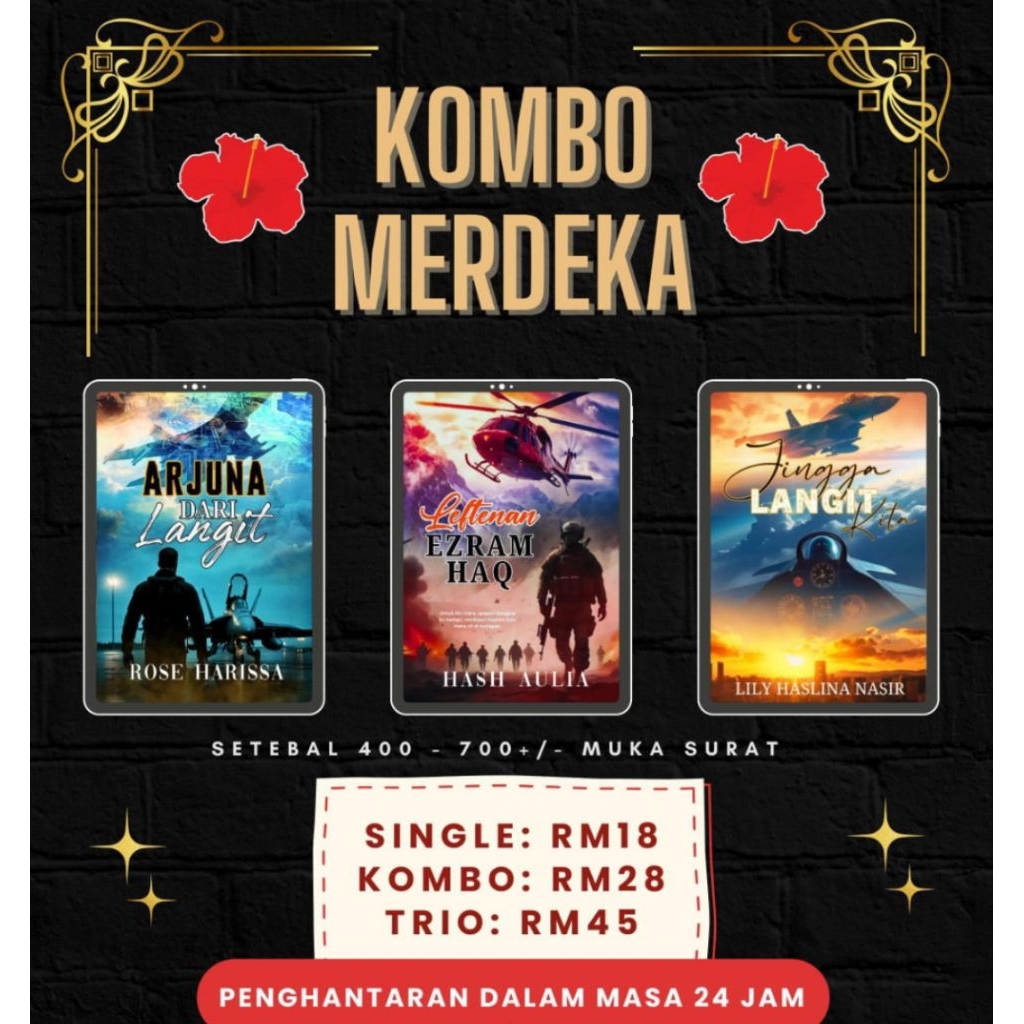 [KOMBO MERDEKA] ARJUNA DARI LANGIT - ROSE HARISSA | LEFTENAN EZRAM HAQ - HASH AULIA | JINGGA LANGIT - LILY HASLINA