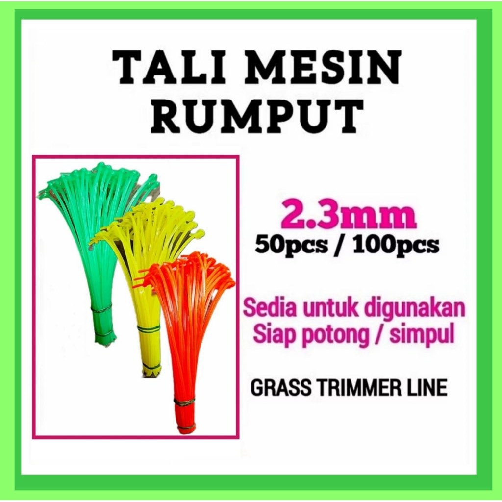 2.3MM TALI MESIN RUMPUT - GRASS TRIMMER LINE (Siap potong/simpul)