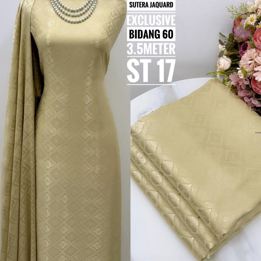 KAIN PLAIN  SUTERA JACQUARD PREMIUM SILK BIDANG 60"/3.5M