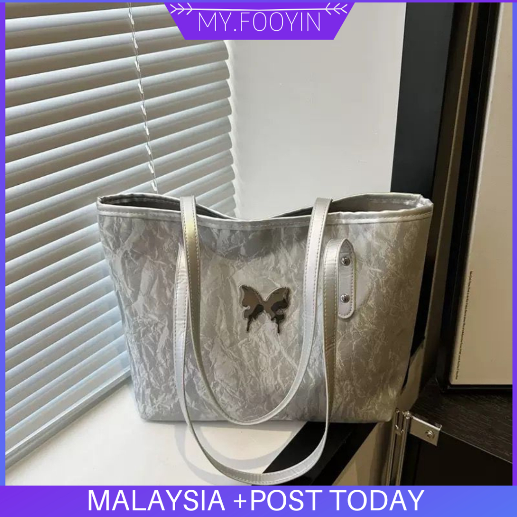 N289 READY STOCK MYFOOYIN Beg Tote untuk Wanita, Kualiti Tinggi, Beg Komuter Pegang Tangan, Serbaguna, Warna Pepejal, Ka