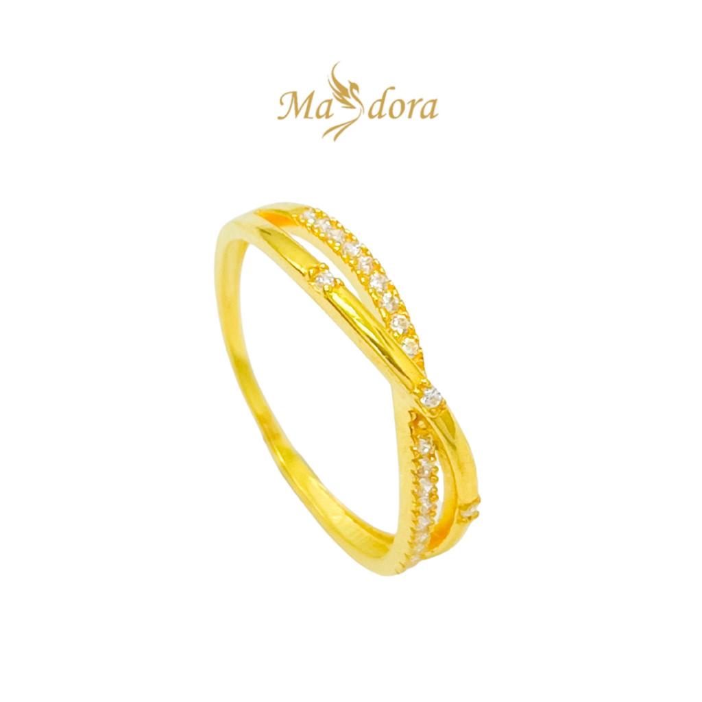 MASDORA KL Cincin Sparkling Galaxy Cross (C) (Emas 916)