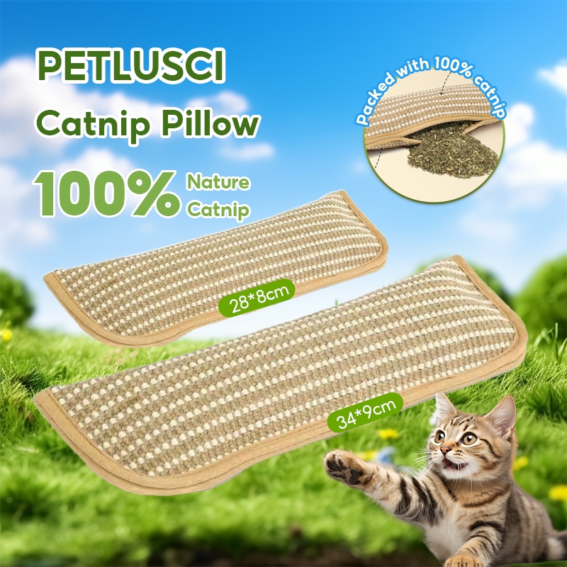?【PETLUSCI】Catnip Pillow Cat Toys Self Entertainment Cat Scratcher Teeth Grinding Dental Health