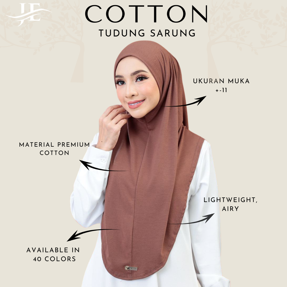 COTTON TUDUNG SARUNG/SAUK/TUDUNG COTTON SAIZ M/L WARNA