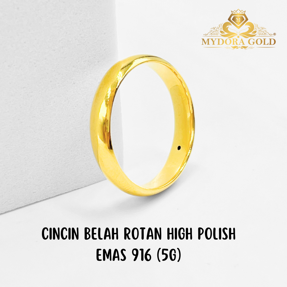 MYDORA Cincin Belah Rotan High Polish (5G) l EMAS 916/22K