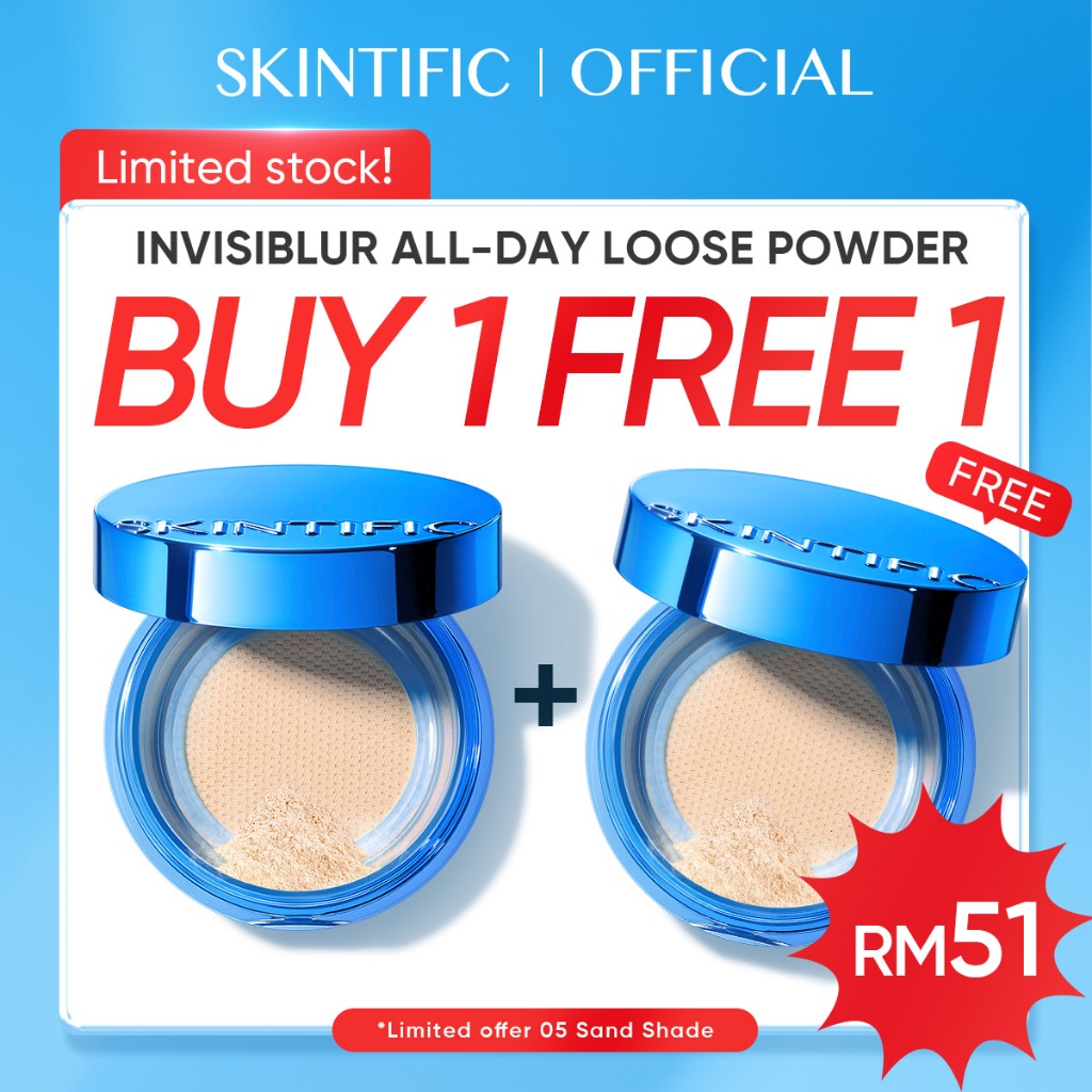 【BUY 1 FREE 1】SKINTIFIC Invisiblur All Day Loose Powder Foundation Pore-Blurring Oil-Control Face Setting Powder