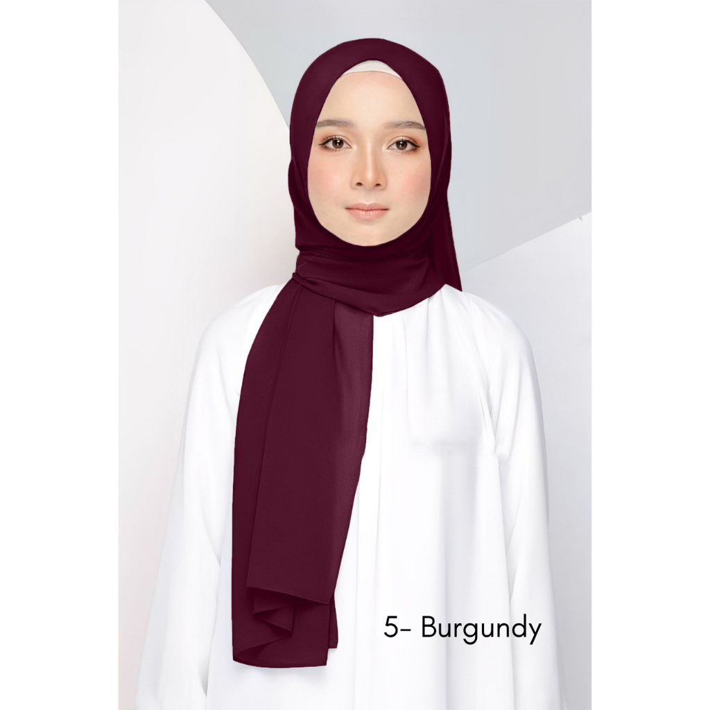 Tudung Shawl Heavy Chiffon Keknis plain 1.8m Dewasa available , I Hitam by Rubaba Textiles free gift? shawl?