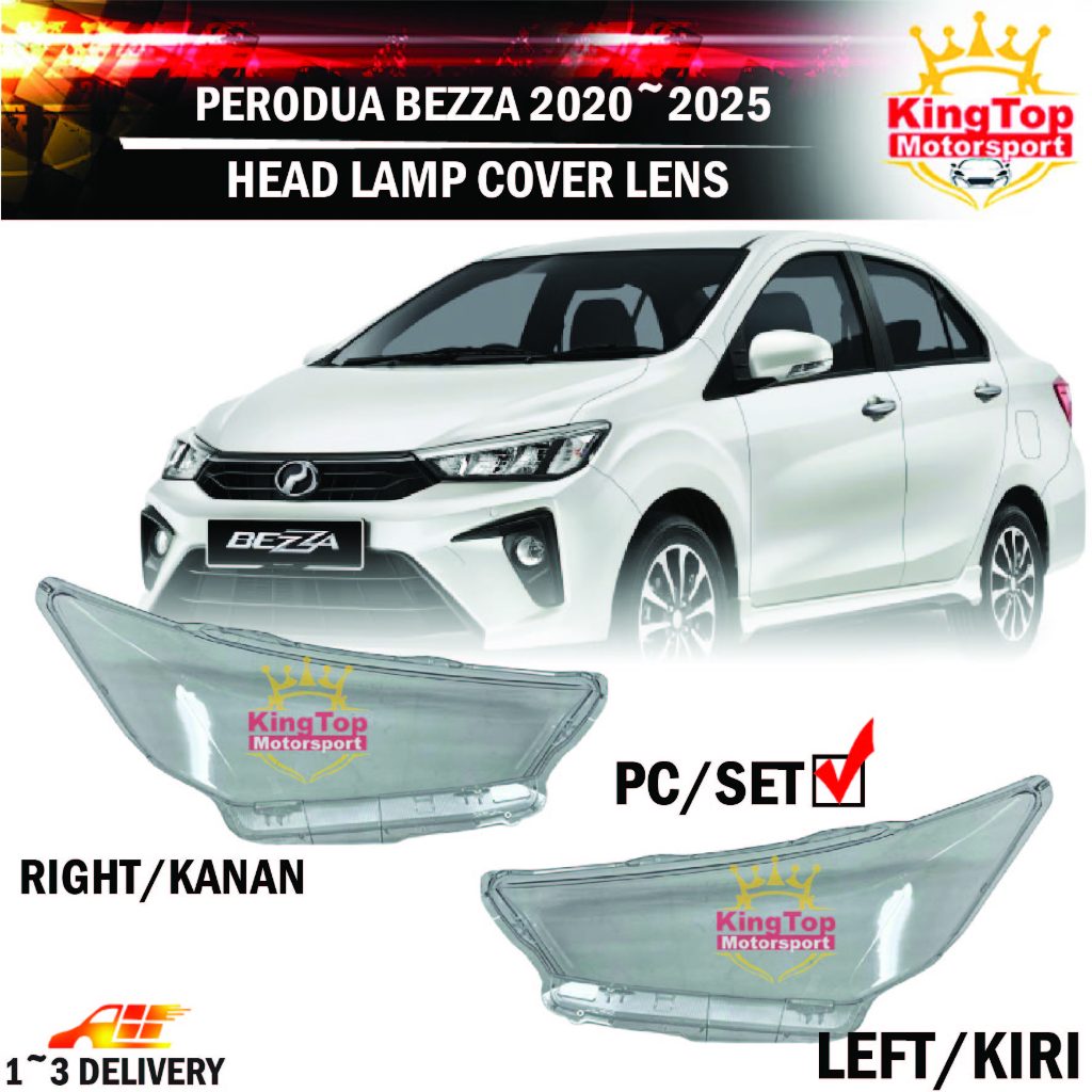 Perodua Bezza 2020 2021 2022 2023 2024 2025 Headlamp Cover / HEADLIGHT COVER / HEADLAMP LENS / HEADLIGHT LENS