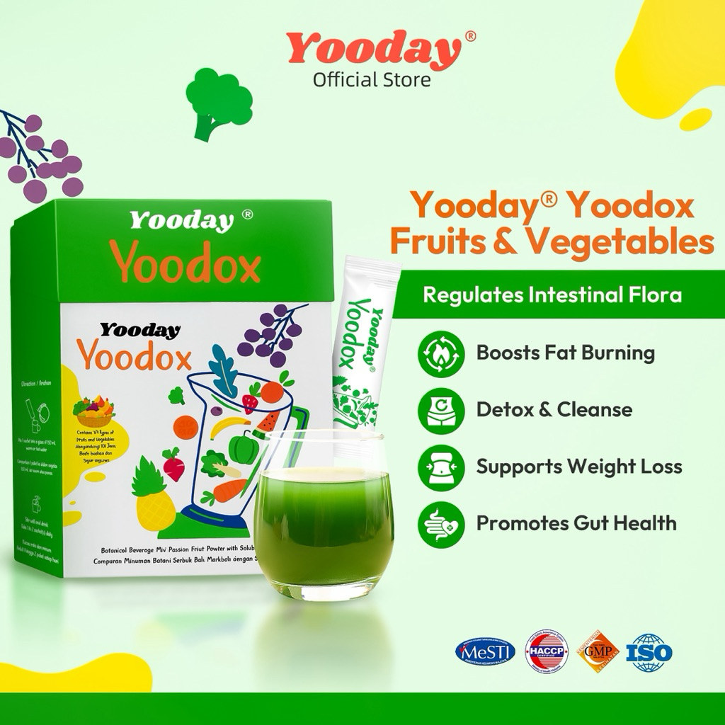 Yooday Yoodox 10gx15s Detox Fibre Drink for Weight Loss | Detox Slimming Drink | Bloating Relief | Gut Health High Fibre