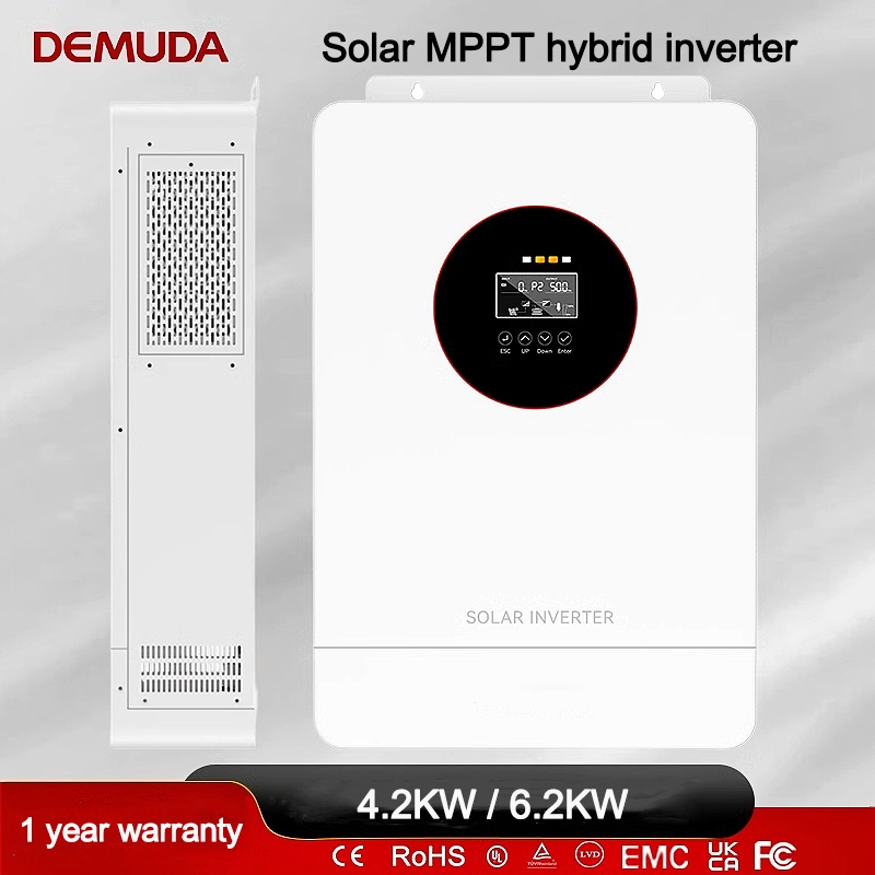 DEMUDA hybrid inverter 4.2KW/6.2KW Pure Sine Wave Solar Hybrid Inverter Built-in MPPT Solar Charge Controller 逆变一体机