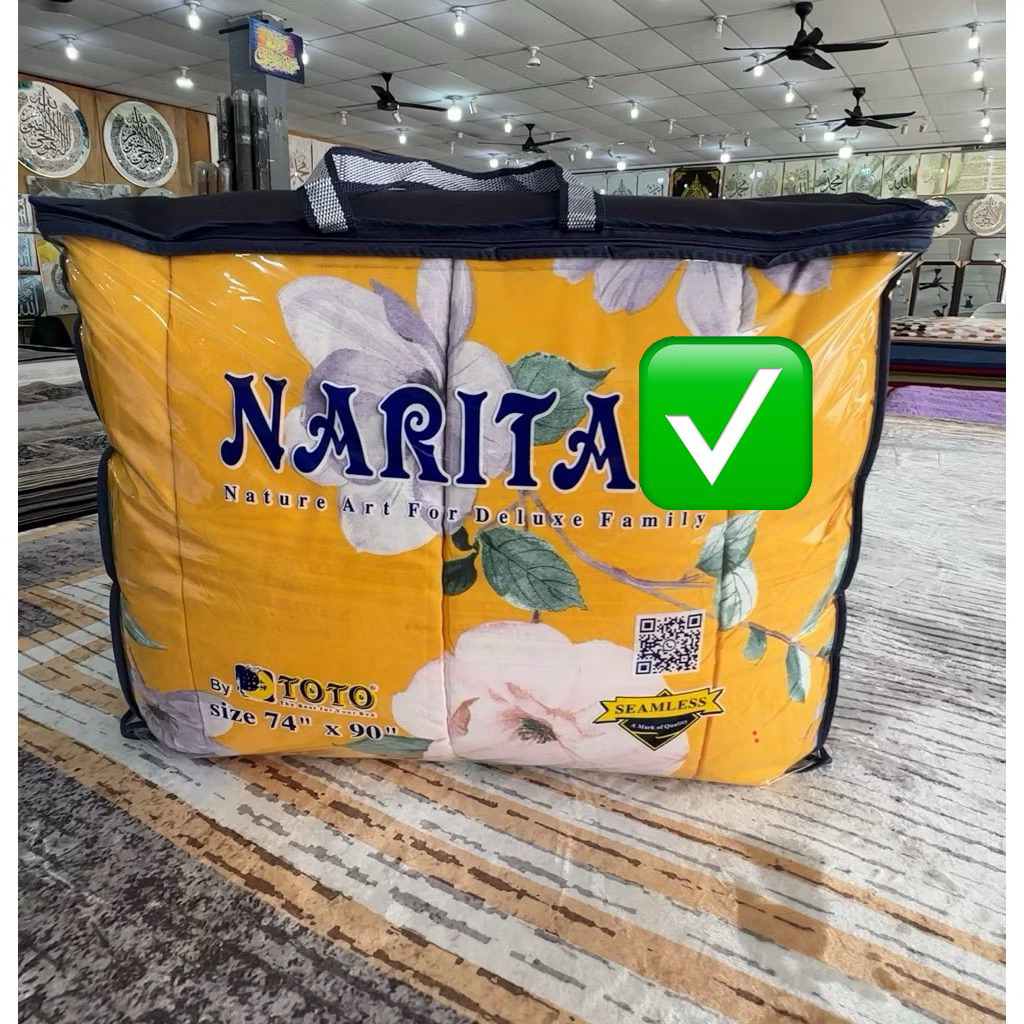 TOTO NARITA Harga  Murah BEDDING TILAM HAMPARAN LAPIK ALAS TIDUR COTTON TEBAL SAIZ KING ,LEBUT,TEBAL,Tilam Narita.