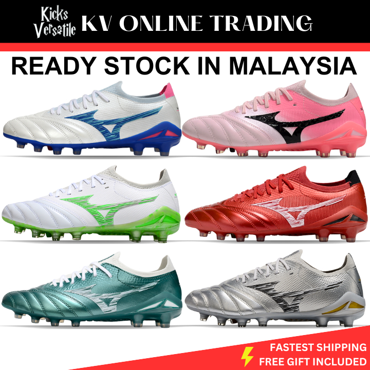 Ready Stock BETA 4 FG Kasut Bola Sepak Padang Lelaki Football Boots Men Tiada Lidah Slip On