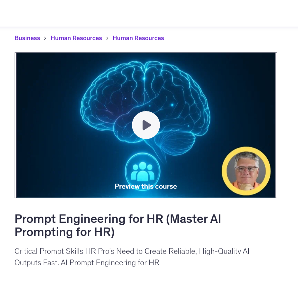 Ai Prompt Video Course-Prompt Engineering for HR (Master AI Prompting for HR) | Learn AI Prompt Video Lessons