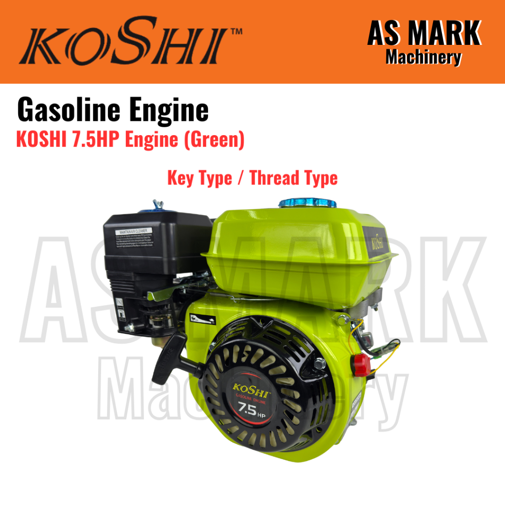 HEAVY DUTY KOSHI Gasoline 7.5HP Petrol Engine 19mm Key Type Thread Type