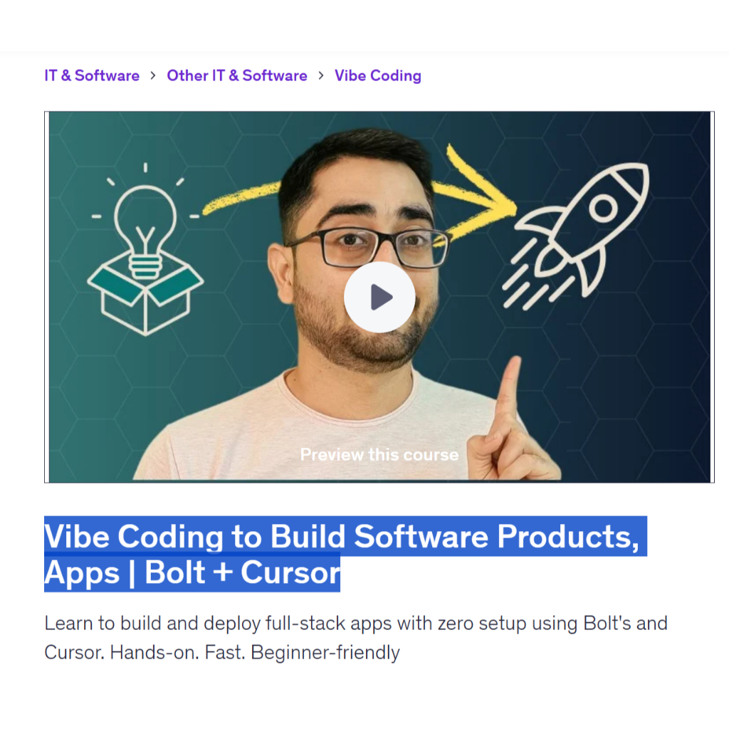 Vibe Coding Video Course- Vibe Coding for Non‑Coders: Build AI‑Powered Web Apps | Coding With Ai Coding Video Lessons