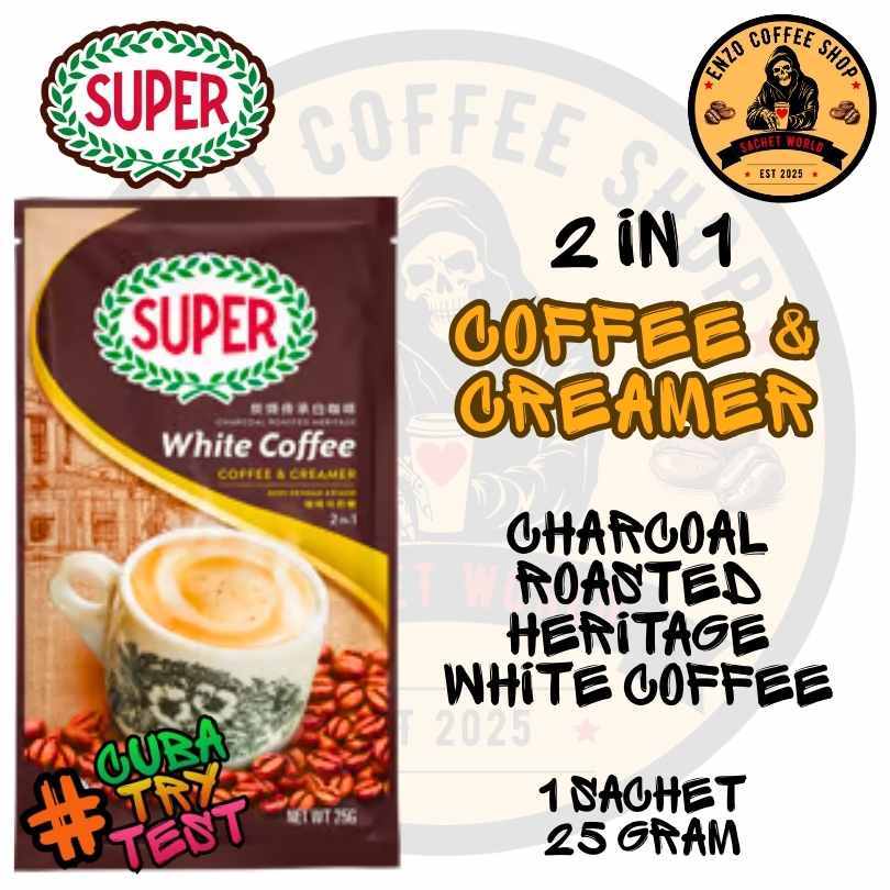 ?1sBW07 2 IN 1 COFFEE & CREAMER - #CUBATRYTEST - SUPER WHITE COFFEE - INSTANT COFFEEMIX DRINK - SACHET