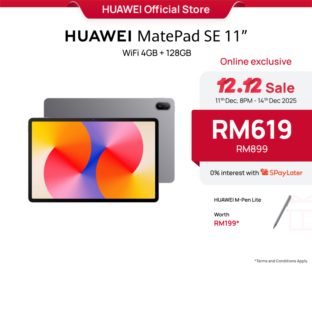 HUAWEI MatePad SE 11" Tablet | 4+128GB | 11" Eye Comfort HUAWEI FullView Display