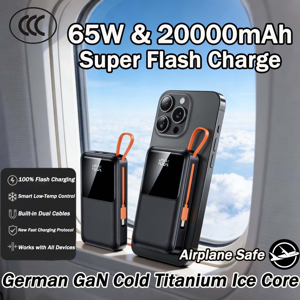 [3C & 65W Super Flash Charge] WP Powerbank[CCC] 20000mAh Fast Charging Slim Portable Power Bank