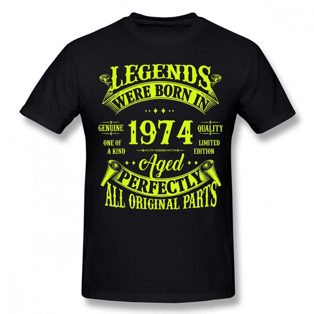 Baju-T Legenda Vintaj, Tema Ulang Tahun Ke-49, Lahir Pada Tahun 1974, 49 Tahun, Pakaian Jalanan, Lengan Pendek, Gaya Mus