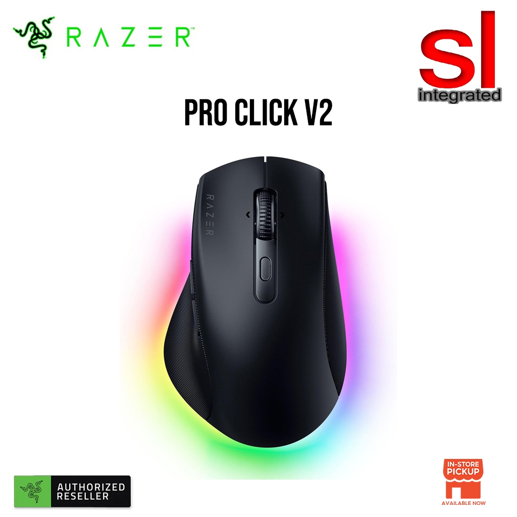 Razer Pro Click V2 Ergonomic Wireless Mouse -6 Button Ergonomic Design/One Click AI Prompt