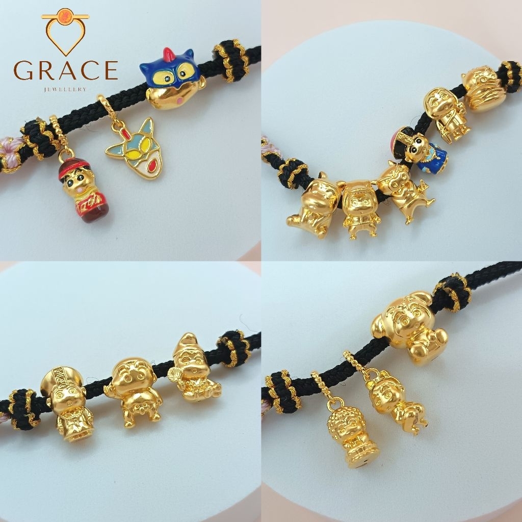 Grace Jewellery Gold 916 Charm Collection Crayon Shin Chan / Emas 916 Koleksi Charm Shin Chan/黄金916蜡笔小新吊坠