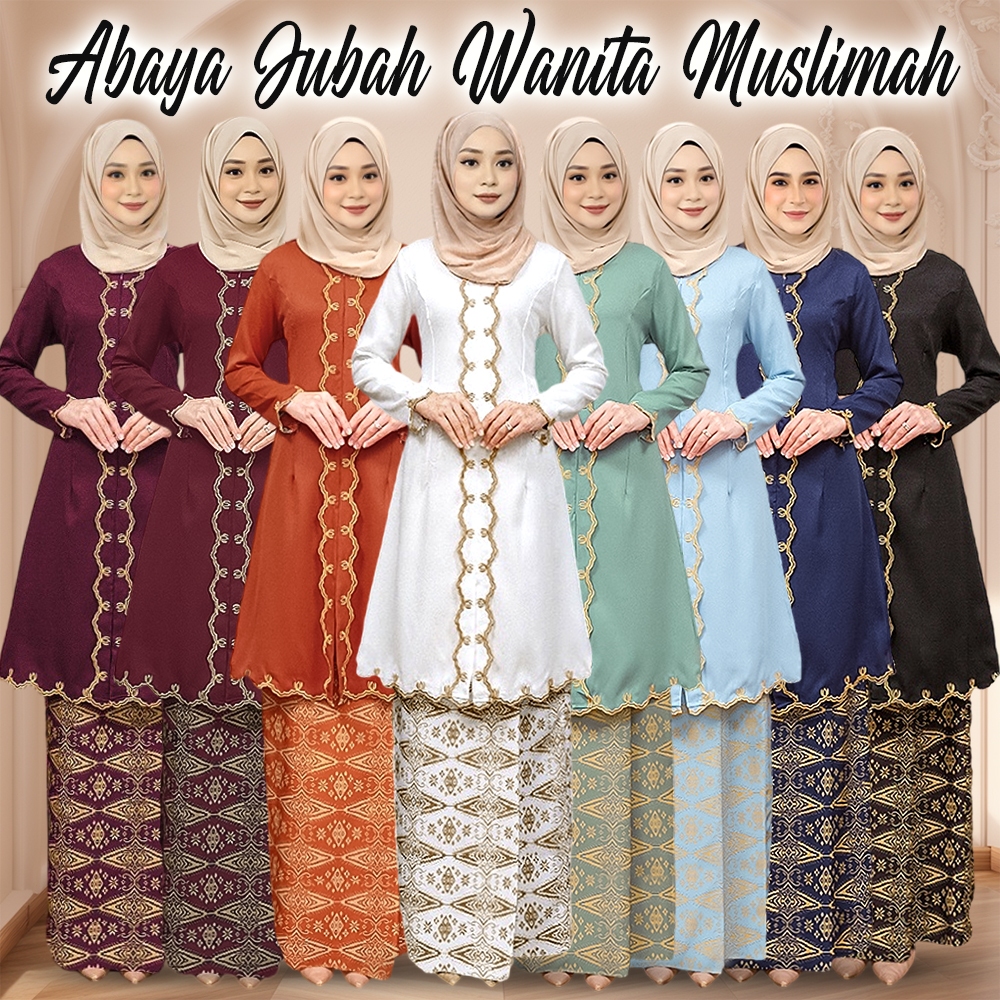 Baju Kebarung Labuh Modern Nikah/Tunang Kebaya Batik Sulam Ironless Nikah Kurung BAJU RAYA 2026 KEBARUNG SONGKET TABUR