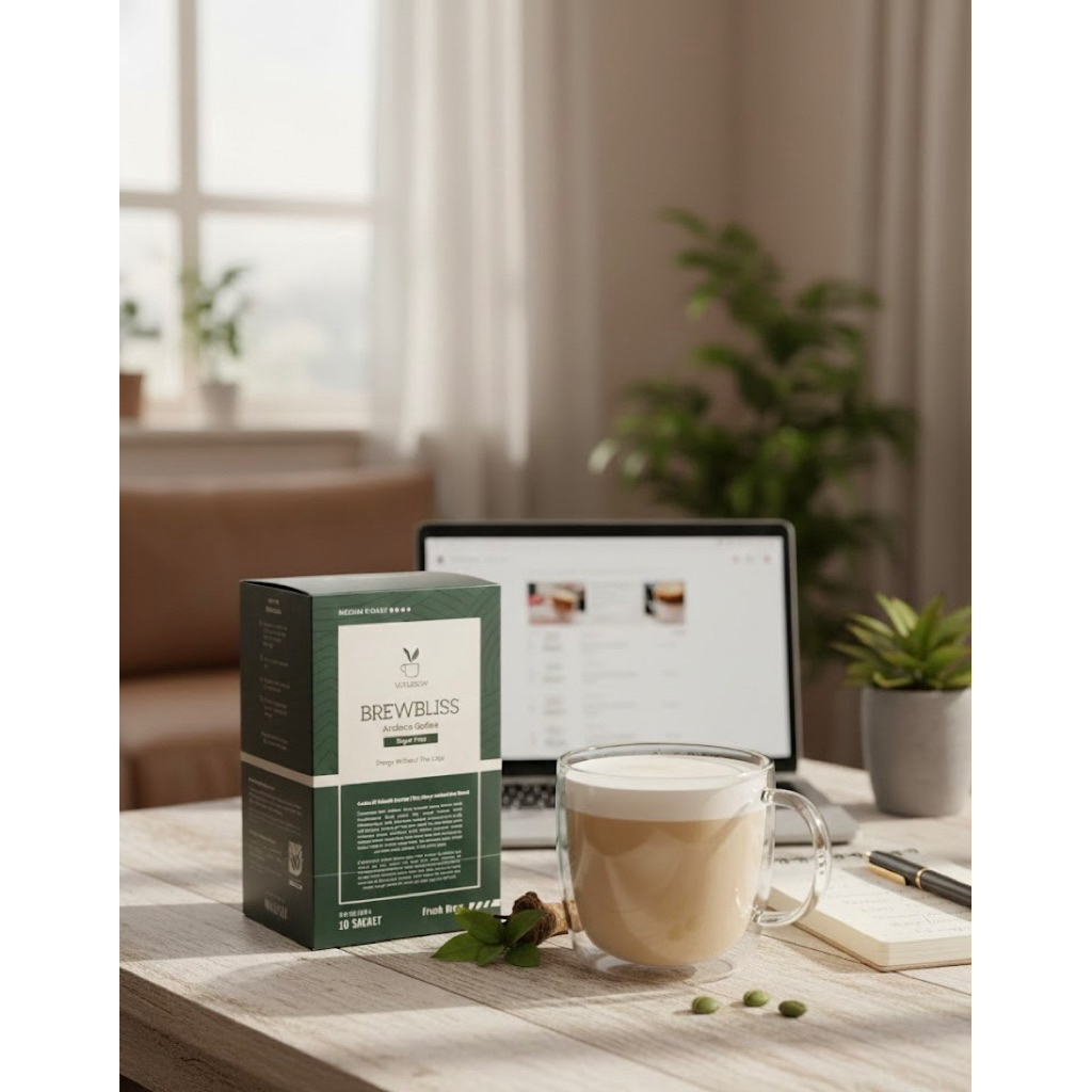 Brewbliss Arabica Coffee with Monk Fruit, Ashwaganda and Vitamin B Complex