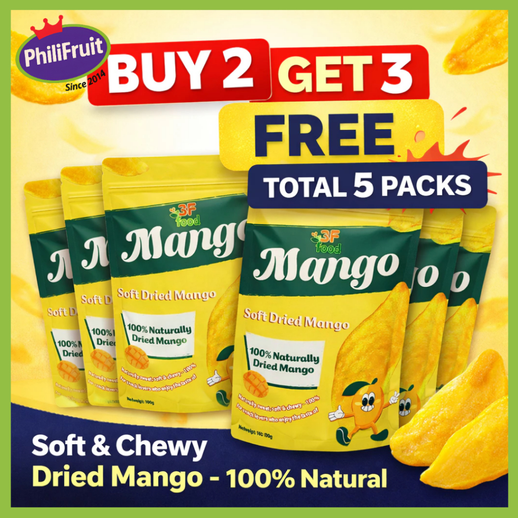[HALAL] Organic Soft Dried Mango | Naturally Sweet No Sugar | Chewy Healthy Snack | Muslim-Friendly | BUY 5 GET 5 FREE