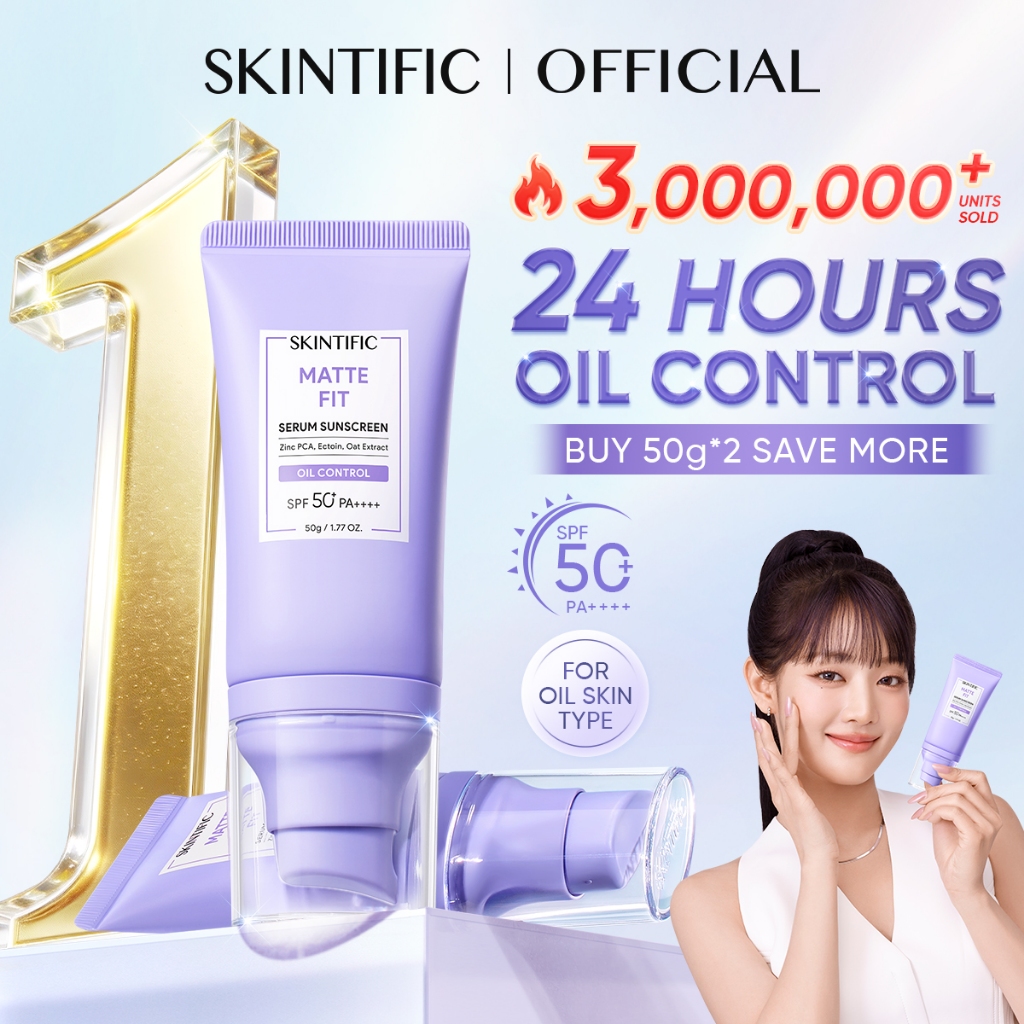 [NO.1] SKINTIFIC Matte Fit Serum Sunscreen SPF50+PA++++UV Protection Oil Control Fast-Absorbing Physical Tinted Sunscree