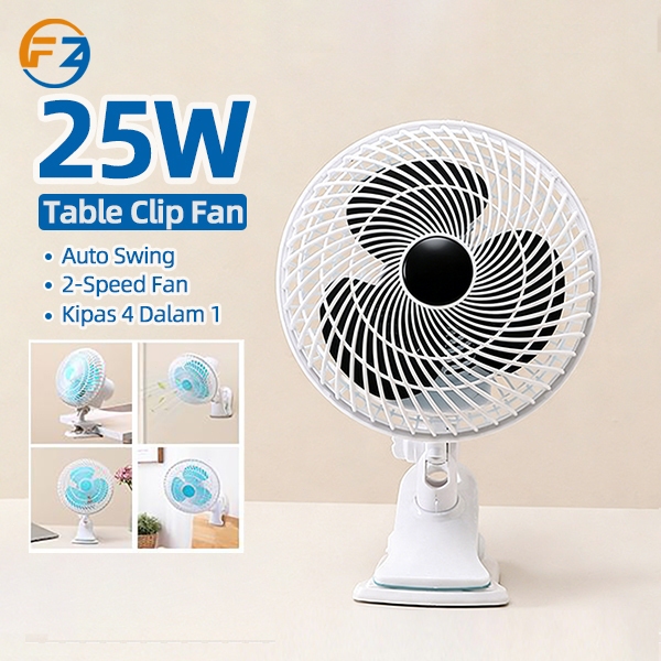 25W 180mm 3 In 1Kipas Angin Kipas Meja Protable Clip Fan Adjustable Table Clip Fan Wall Fan 2 Speed