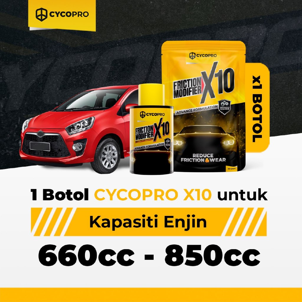 2 UNIT X CYCOPRO X10 Friction Modifier Car Additive Engine Treatment Oil Engine Booster Engine Care