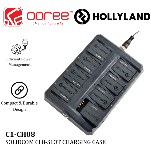 HOLLYLAND SOLIDCOM C1 8-SLOT CHARGING CASE FOR WIRELESS INTERCOM HEADSETS