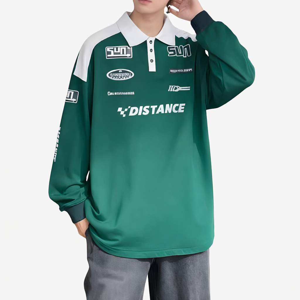 Jies Long Sleeve Japanese Lapel Sweatshirt - Green N033