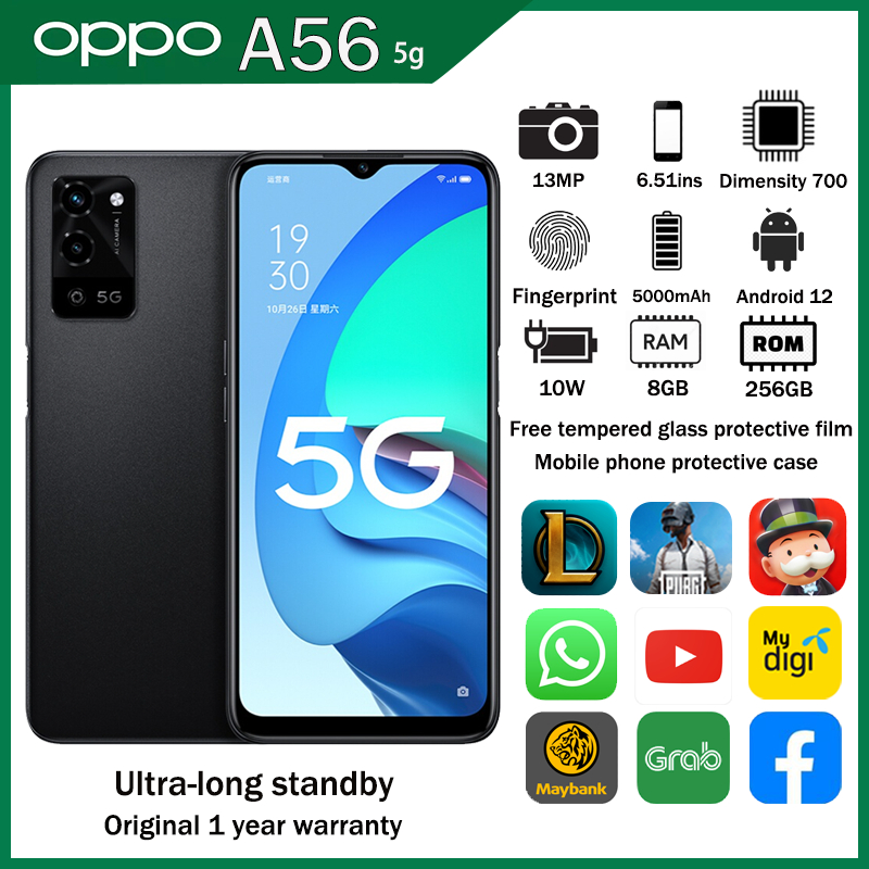 oppo A56 5G smart HP RAM 8G+ROM 256G 5000mAh 6.52 inch Seniors and Students HP 1 year warranty