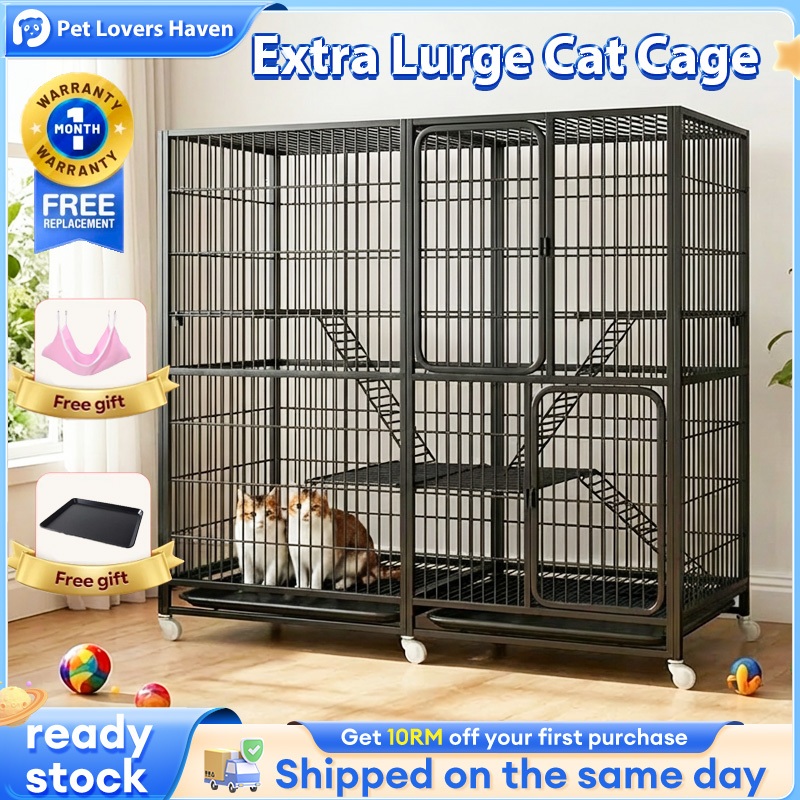 PAPAPET Sangkar Kucing Besar Murah 3 Tingkat 2 Level Cat Cage Big Size Large Platform Cat House 貓籠