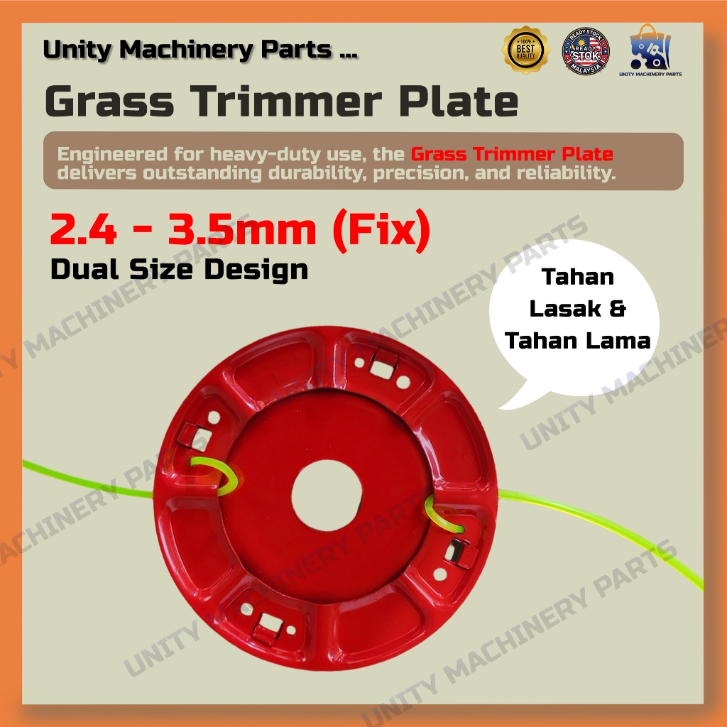 Unity Machinery Parts 2.4-3.5MM Orange Grass Trimmer Plate Dual Use Design for Trimmer Grass Piring Mesin Potong Rumput